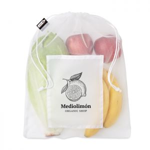 Bolsa personalizada rejilla reutilizable para frutas y verduras