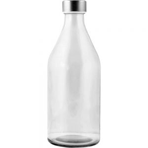 Botella de cristal con tapón de acero personalizada