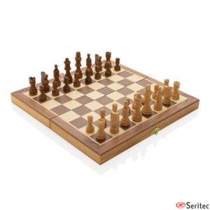 Juego de ajedrez plegable de madera de lujo personalizado