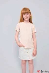 Camiseta de manga corta de niño con cuello redondo personalizable