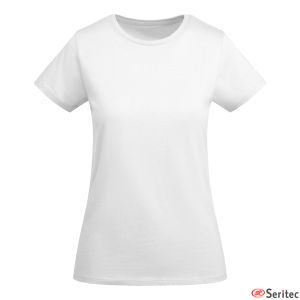 Camiseta blanca mujer de algodn orgnico personalizada