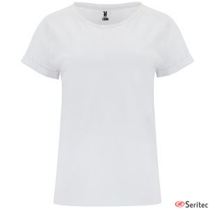 Camiseta manga corta blanca para mujer holgada personalizada