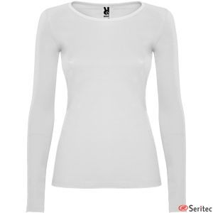 Camiseta mujer blanca de manga larga personalizada