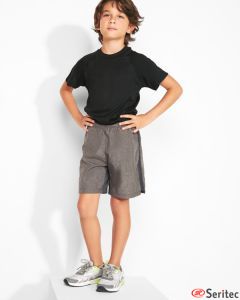 Pantaln corto de deporte para nio con dos tejidos personalizado