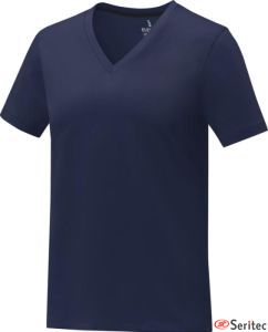 Camiseta de manga corta mujer con cuello en V personalizada