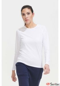 Camiseta de deporte personalizable mujer manga larga