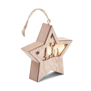 Estrella de madera con luz personalizable