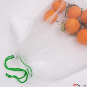 Bolsa para frutas y verduras con red y cierre de cordón personalizada