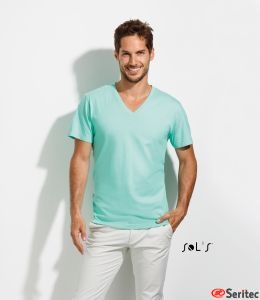 Camiseta color personalizable hombre cuello pico