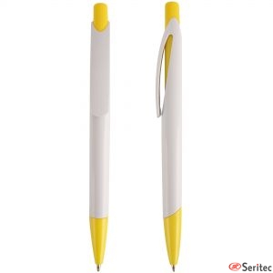 Bolígrafo blanco combinado en color