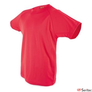 Camiseta dry & fresh roja para nio personalizada