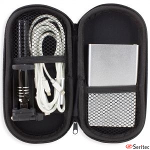 Set personalizado de batera externa, cable y mini palo selfie