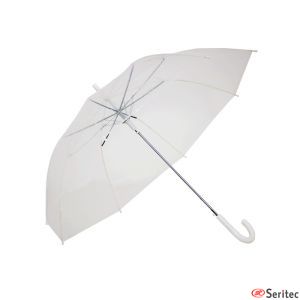 Paraguas blanco para publicidad