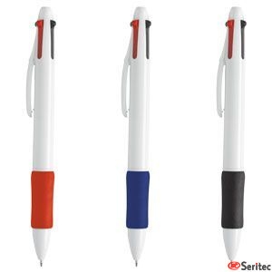 Bolígrafo personalizado con escritura en cuatro colores