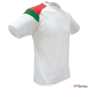 Camiseta blanca con la bandera de Portugal serigrafiada