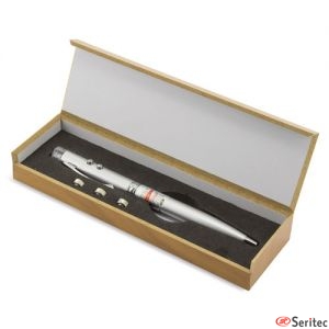 Bolígrafo personalizable con puntero láser y linterna