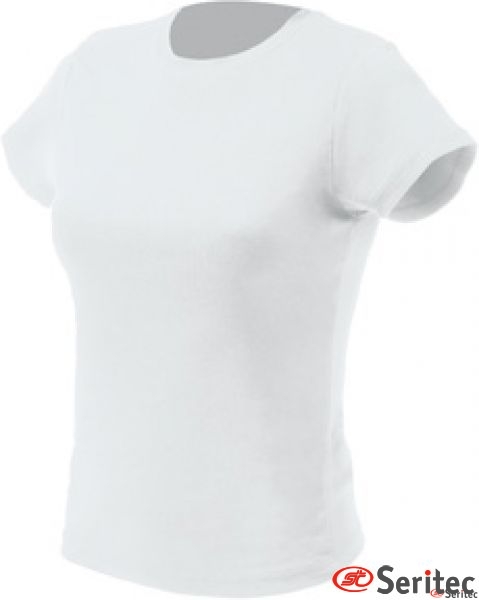 Camiseta básica mujer manga corta en blanco personalizable