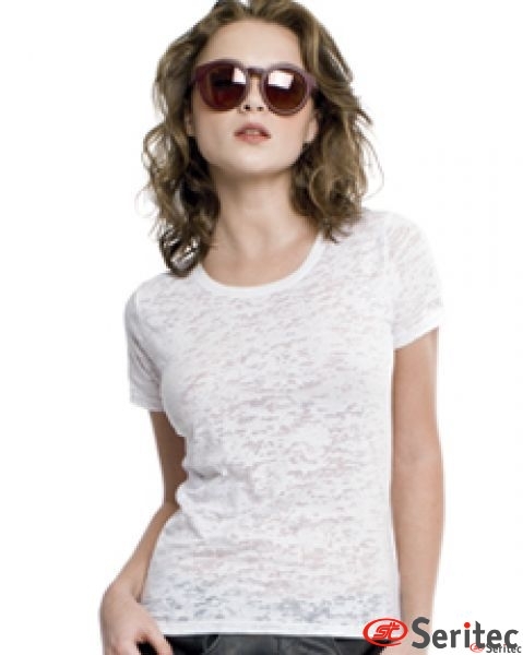 Camiseta mujer de manga corta extrasuave personalizable con estampado por sublimación