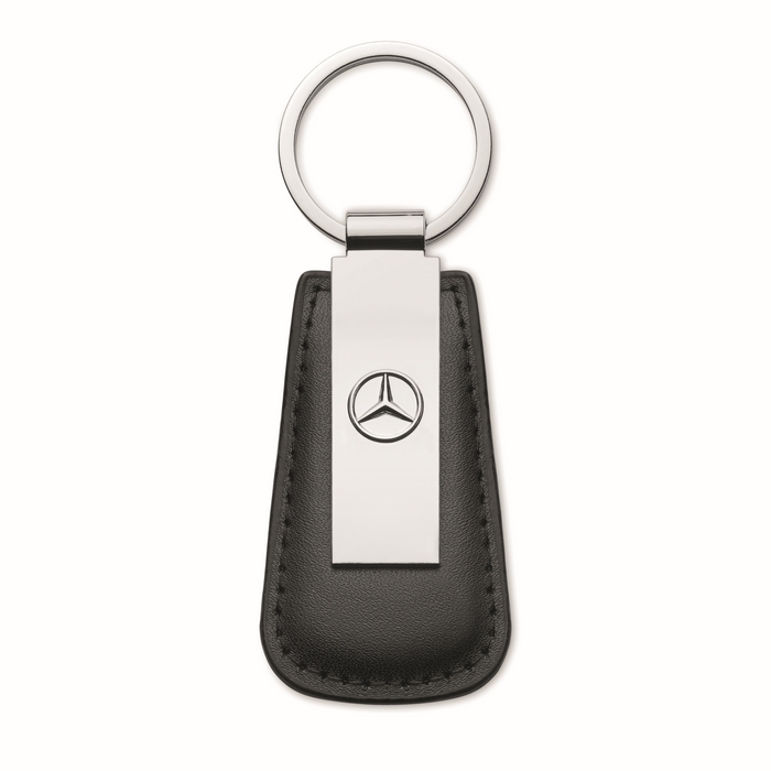 Llavero premium de aleación de zinc con cinta de PU y logotipo grabado