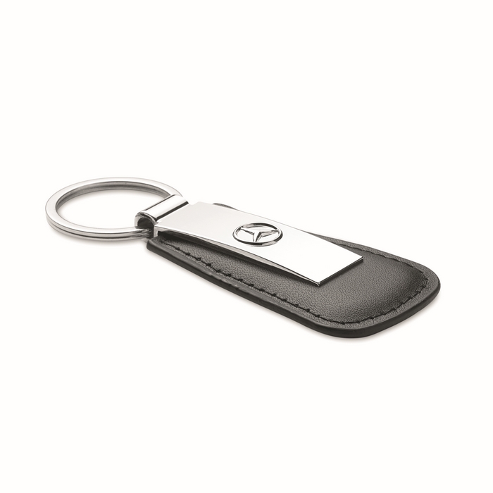 Llavero premium de aleación de zinc con cinta de PU y logotipo grabado