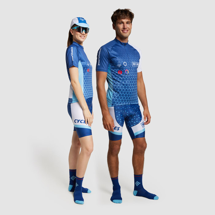 culotte de ciclismo sublimado con ajuste elástico y personalización total