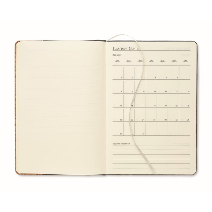 Libreta A5 con tapa de corcho y fieltro