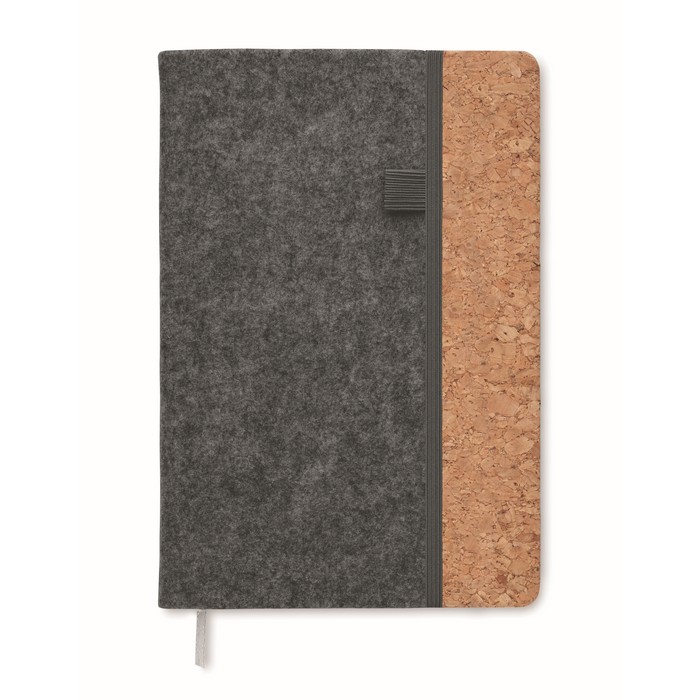 Libreta A5 con tapa de corcho y fieltro