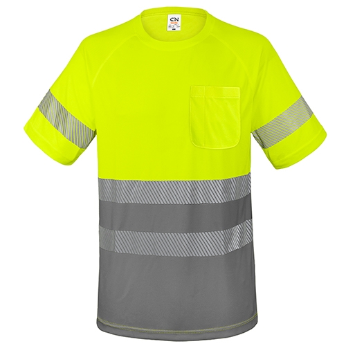 Camiseta alta visibilidad bicolor elástica