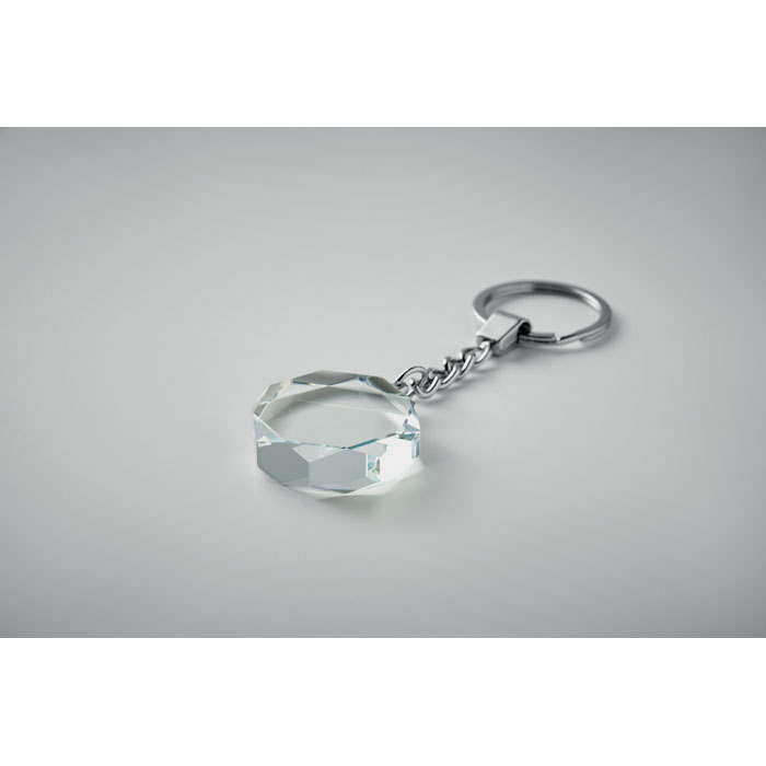 Llavero redondo de cristal