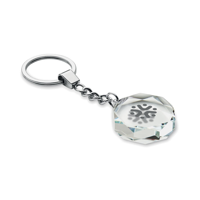 Llavero redondo de cristal