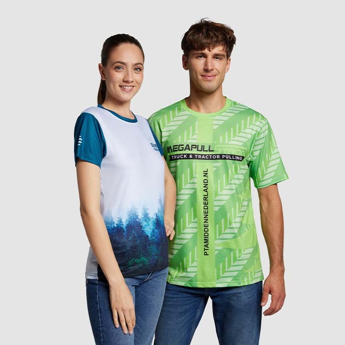 camiseta sublimada de poliéster con tacto algodón 180 g