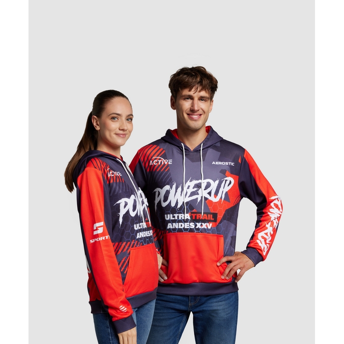 Sudadera con Capucha Sublimada Unisex Fabricada en Poliéster Técnico