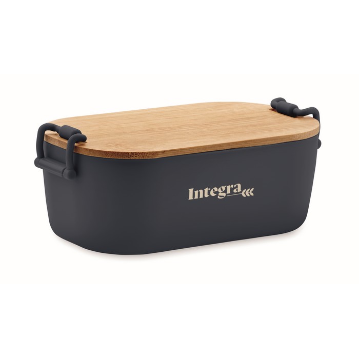 Fiambrera premium con tapa de madera