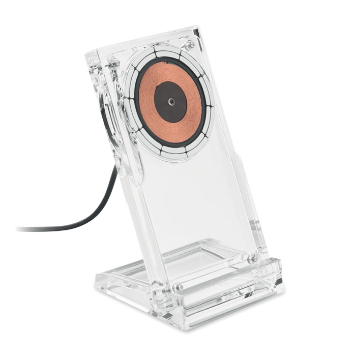 Cargador inalámbrico de acrílico con soporte 15 W