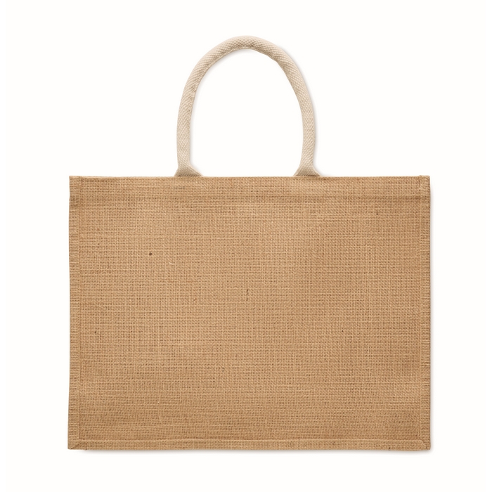Bolsa d yute con bolsillo frontal de algodón