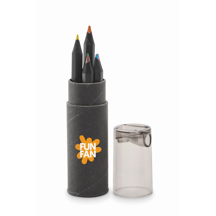 Set de lápices negros en estuche de tubo
