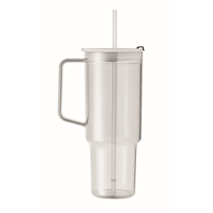 Vaso tipo stanley con tapa y pajita