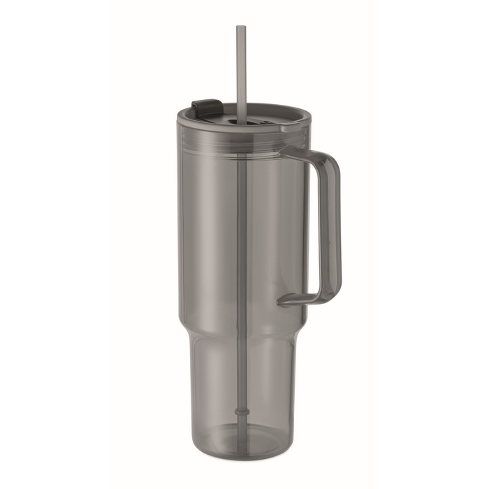 Vaso tipo stanley con tapa y pajita