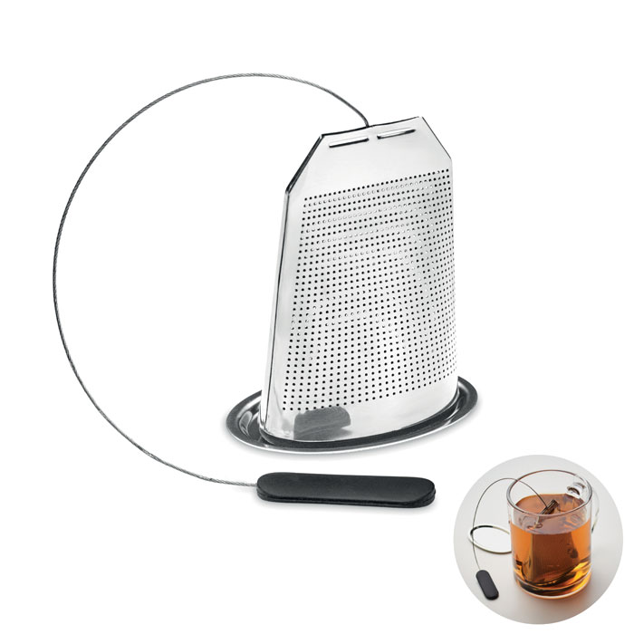 Infusor metálico para té a granetl con colgante de silicona