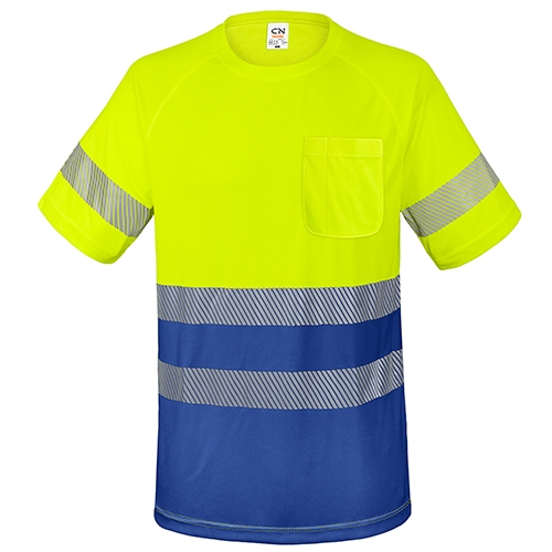 Camiseta alta visibilidad bicolor elástica
