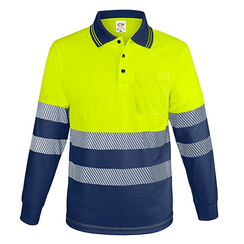 Polo largo bicolor Alta visibilidad elástica