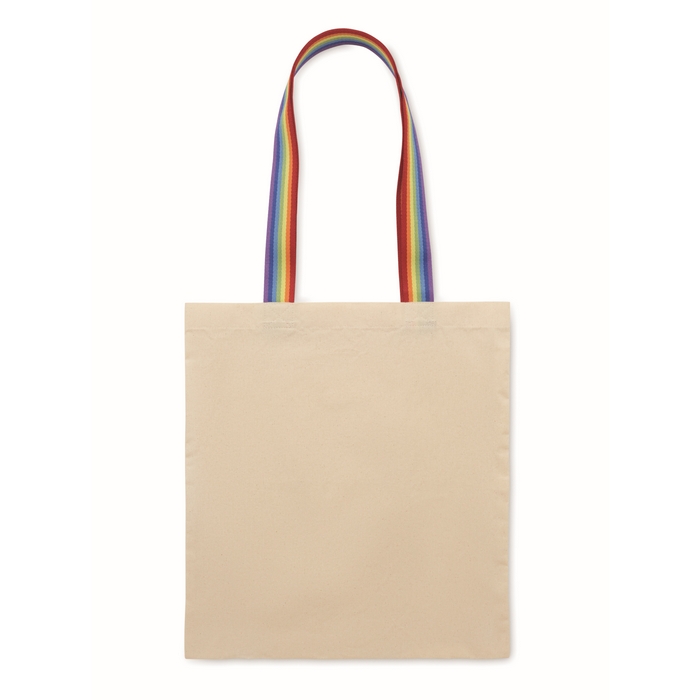 Bolsa de algodón con asas arcoíris