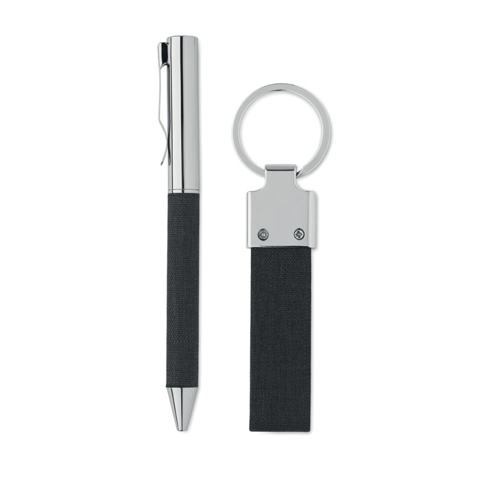Set de regalo con bolígrafo y llavero RPET