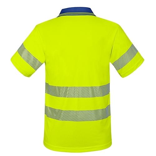 Polo bicolor alta visibilidad elástica