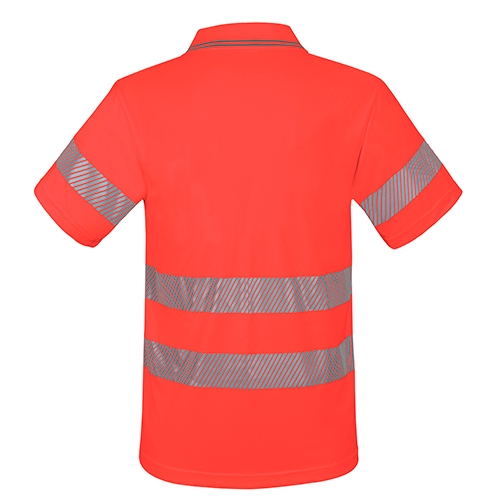 Polo bicolor alta visibilidad elástica