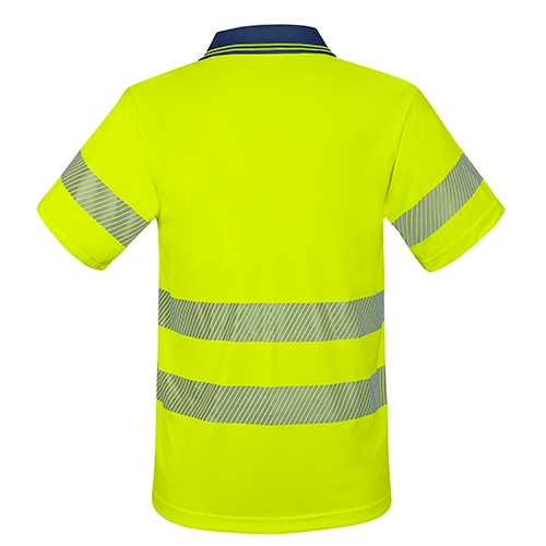 Polo bicolor alta visibilidad elástica