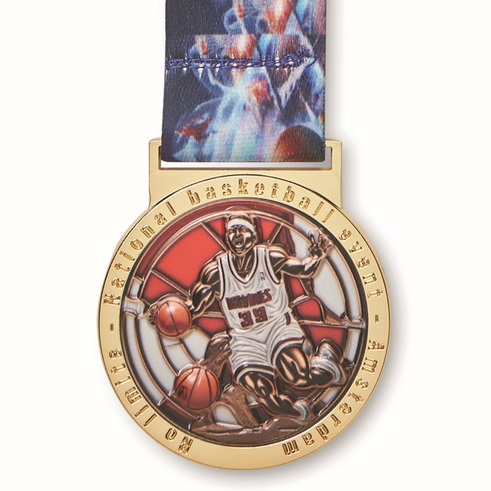 Medalla de aleación de zinc fabricada en forma personalizada con impresión UV