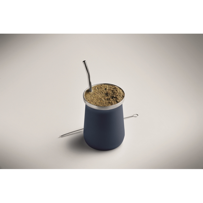 Vaso mate con bombilla