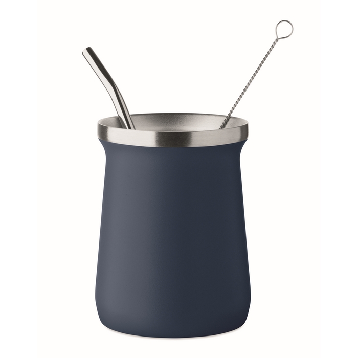 Vaso mate con bombilla