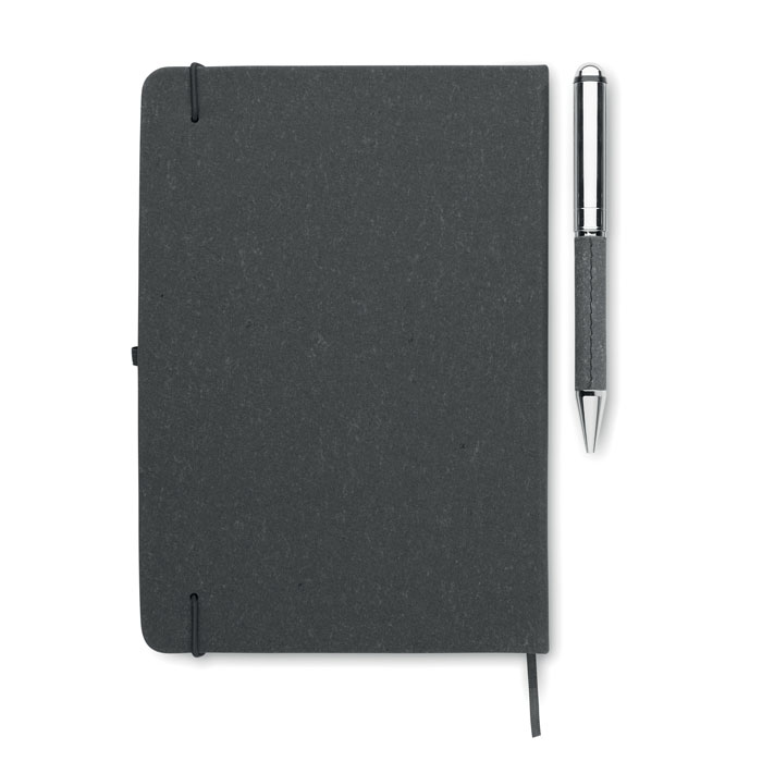 Set libreta a5 y bolígrafo en papel reciclado